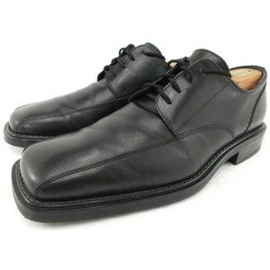 San Marina Mens Black Leather Lace Up Bicycle Toe Size 44 EU 10.5 US A0902